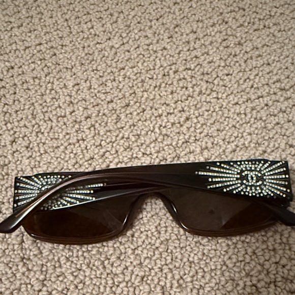 CHANEL Brown Sunglasses with Crystal Details - Picture 1 of 9